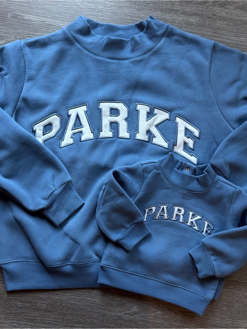 Parke Kids Varsity Mockneck Washed indigo 6-12M NWT
